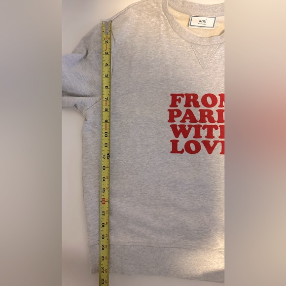 AMI PARIS “From Paris with Love” Women’s XL Heather Grey Crewneck - Picture 11 of 13